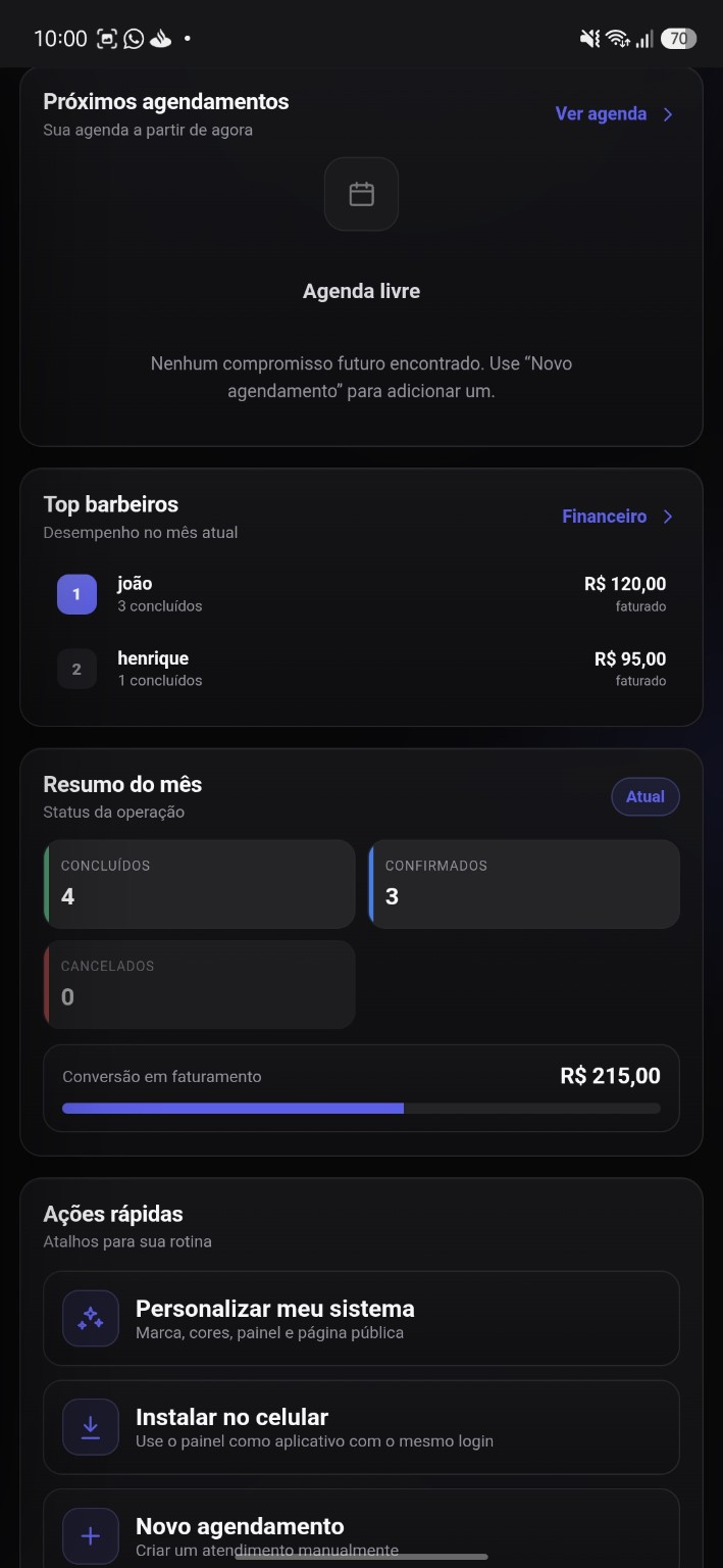 Dashboard AVYGEN em tema escuro